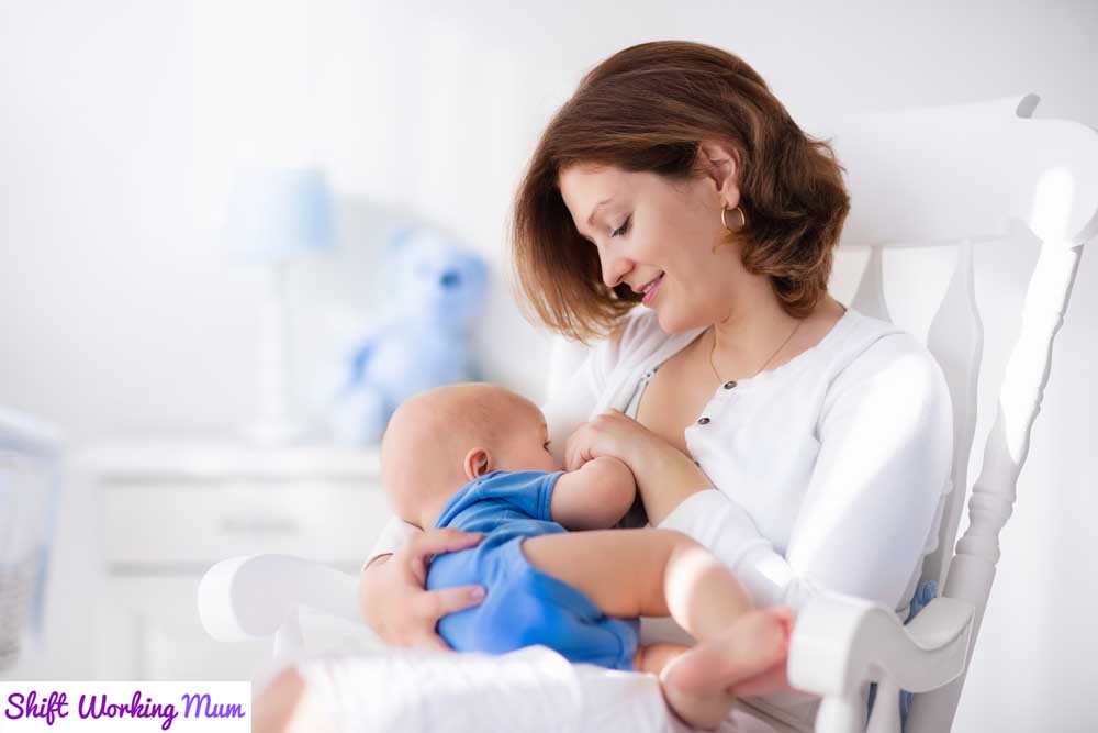 breastfeeding mum in nursing chair